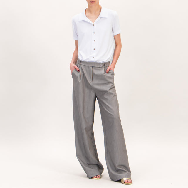 Zeroassoluto-Pantalone BALY wide leg 1 pinces - grey