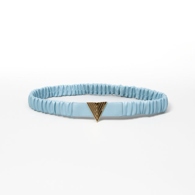 Vicolo-Cintura elastica fibbia v metal plate - azzurro