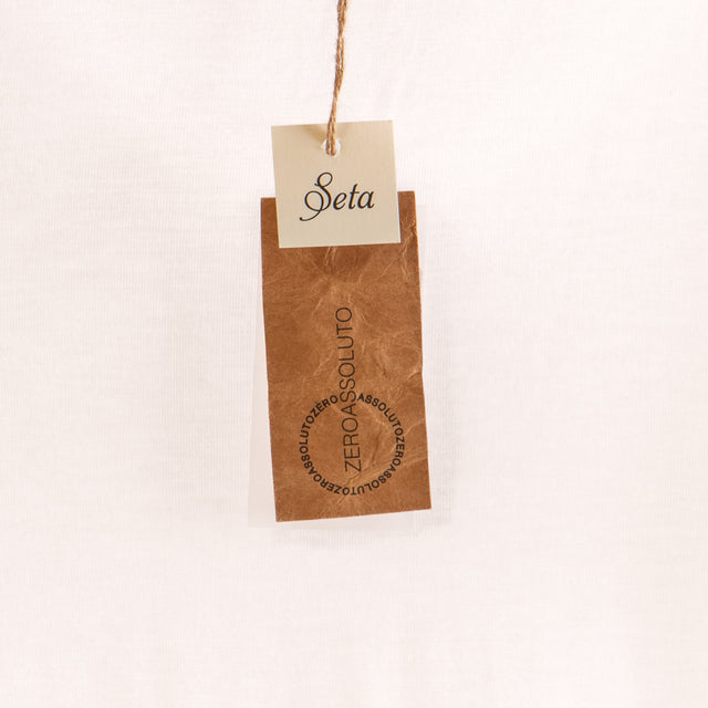 Zeroassoluto-Silk V-Neck T-Shirt - Butter