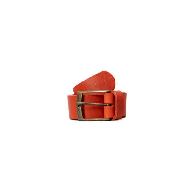 Zeroassoluto-Cintura pelle con fibbia bronzo - rust