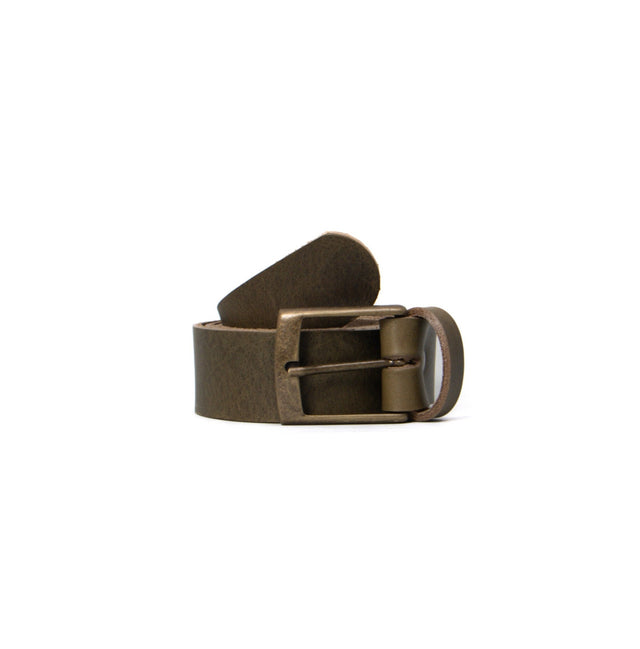 Zeroassoluto-Cintura pelle con fibbia bronzo - militare