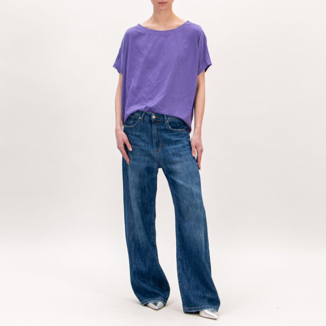 Zeroassoluto-T-shirt scatola in cotone - viola