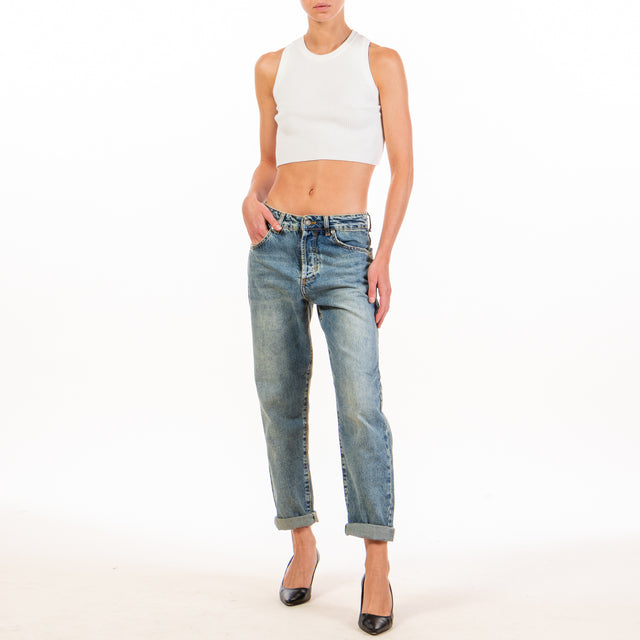 Zeroassoluto-Jeans MORGANA boyfriend - denim lavaggio medio