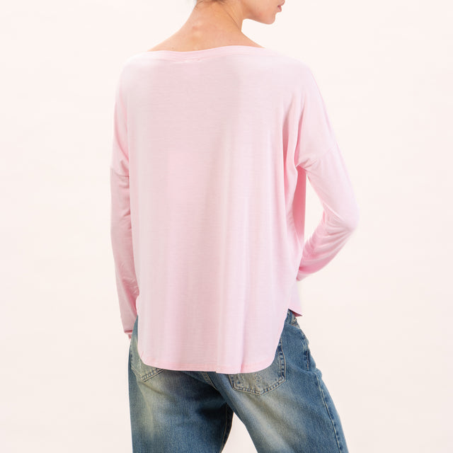 Kontatto-T-shirt stondata oversize in jersey - rosa