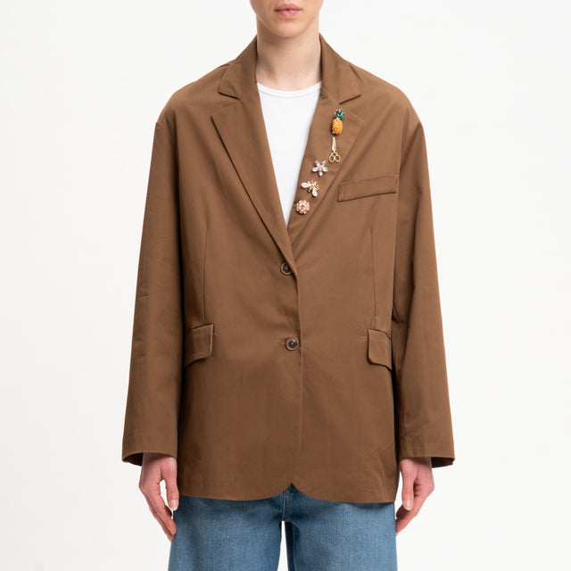 Chaqueta Motel-Over con broches extraíbles - Café