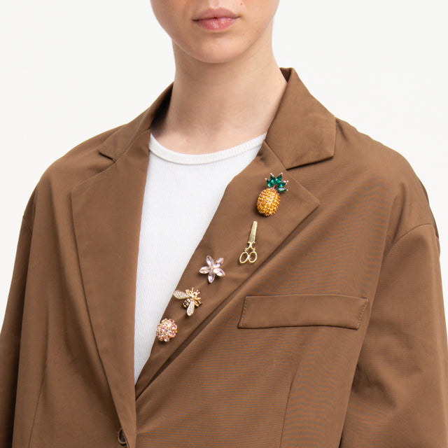 Chaqueta Motel-Over con broches extraíbles - Café