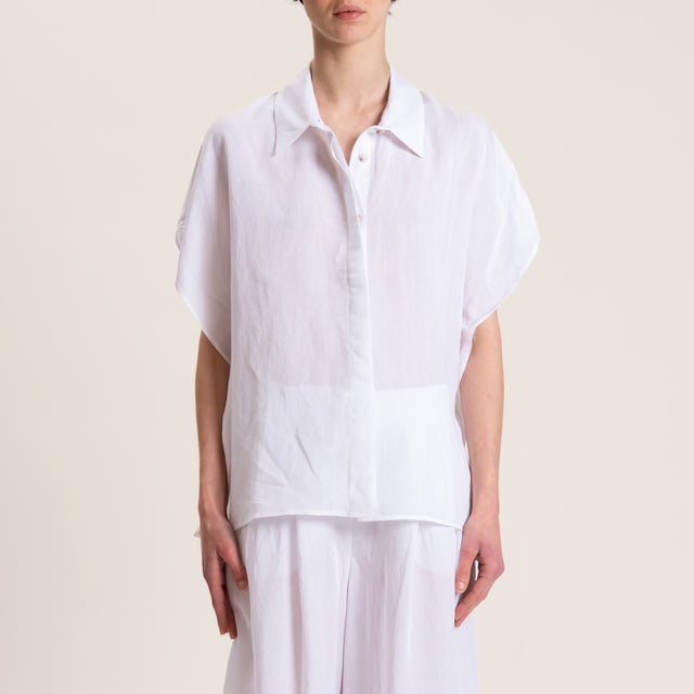 Motel-Completo camicia e pantalone misto lino - bianco