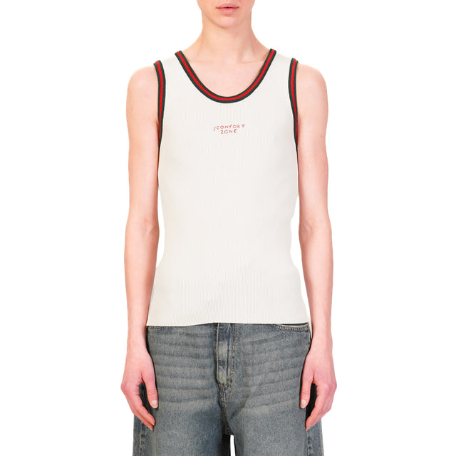 Motel-Top con bordes - blanco