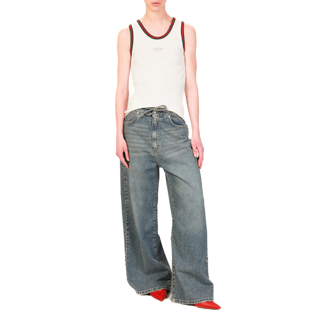 Motel-Top con bordes - blanco