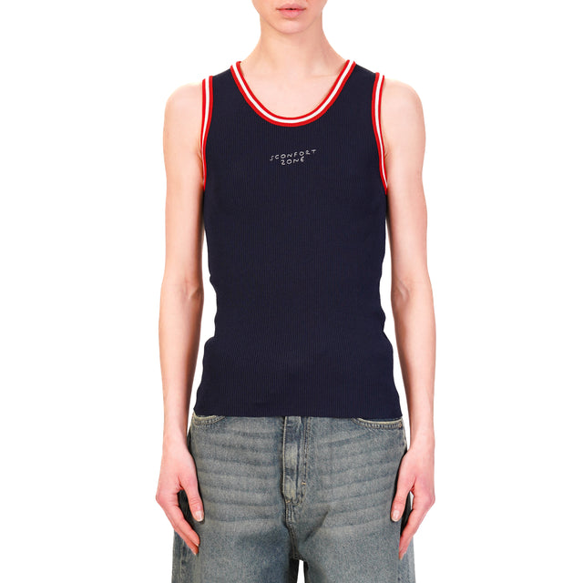 Motel-Top con bordes - azul
