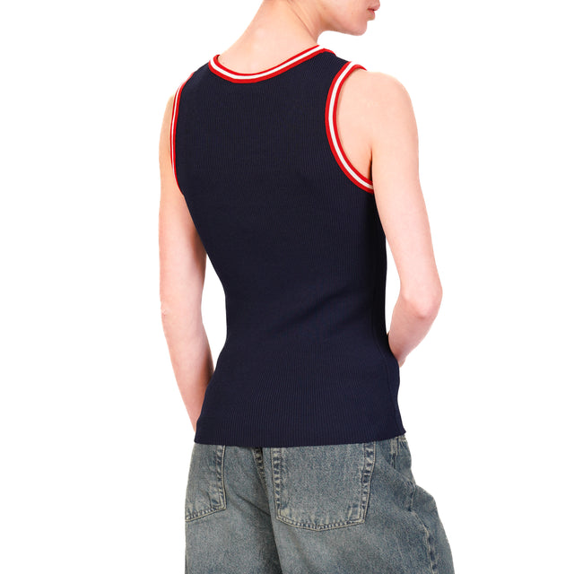 Motel-Top con bordes - azul
