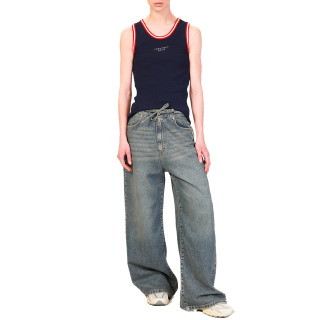 Motel-Top con bordes - azul