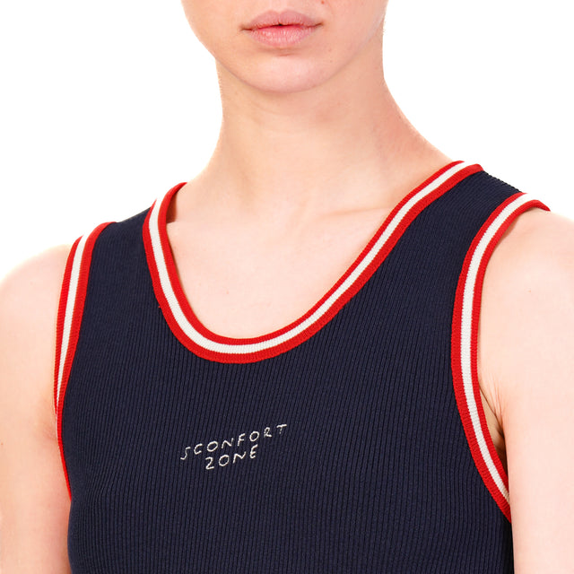 Motel-Top con bordes - azul