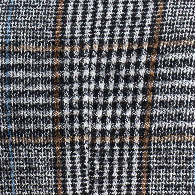 Motel-Giacca principe di galles misto alpaca con spilla - latte/cuoio/nero