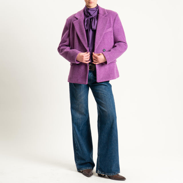 Motel-Giacca doppiopetto velour - viola