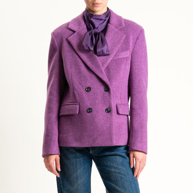 Motel-Giacca doppiopetto velour - viola