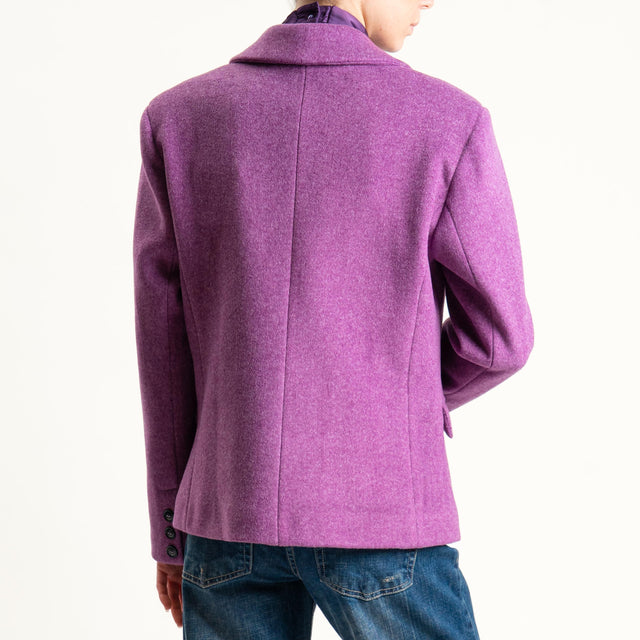Motel-Giacca doppiopetto velour - viola