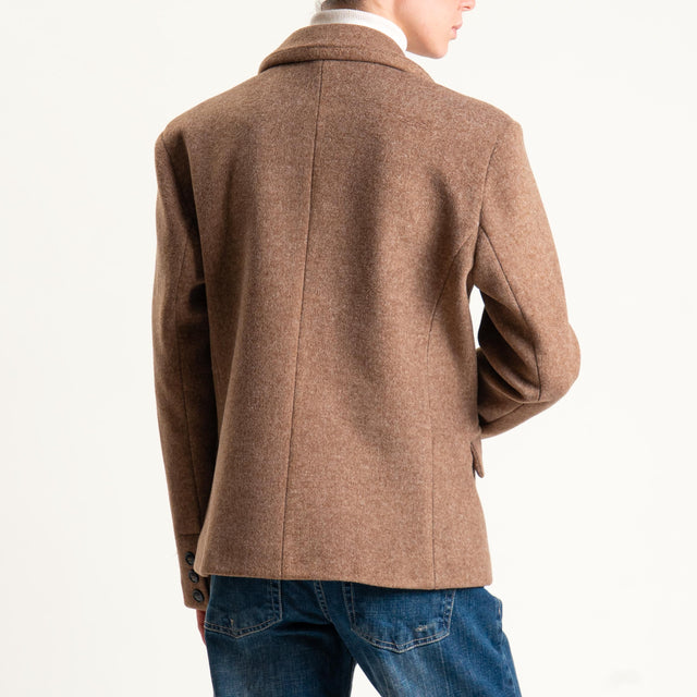 Motel-Giacca doppiopetto velour - tabacco