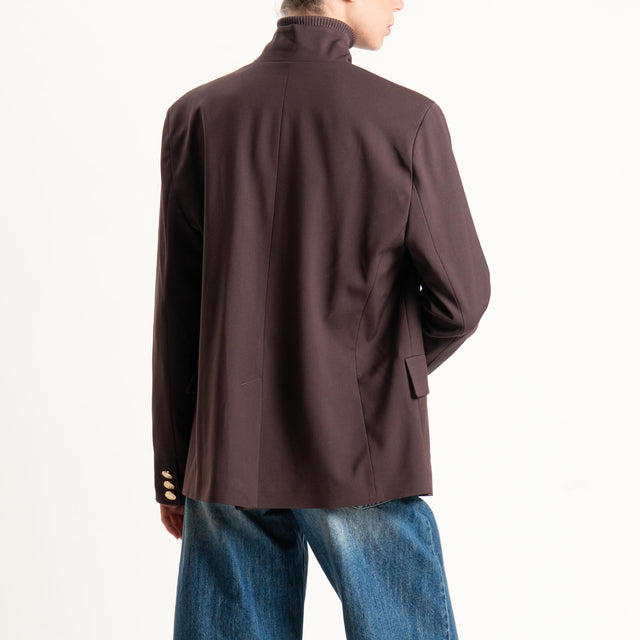 Motel-Giacca collo coreana spacco dietro - moro