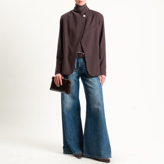 Motel-Giacca collo coreana spacco dietro - moro