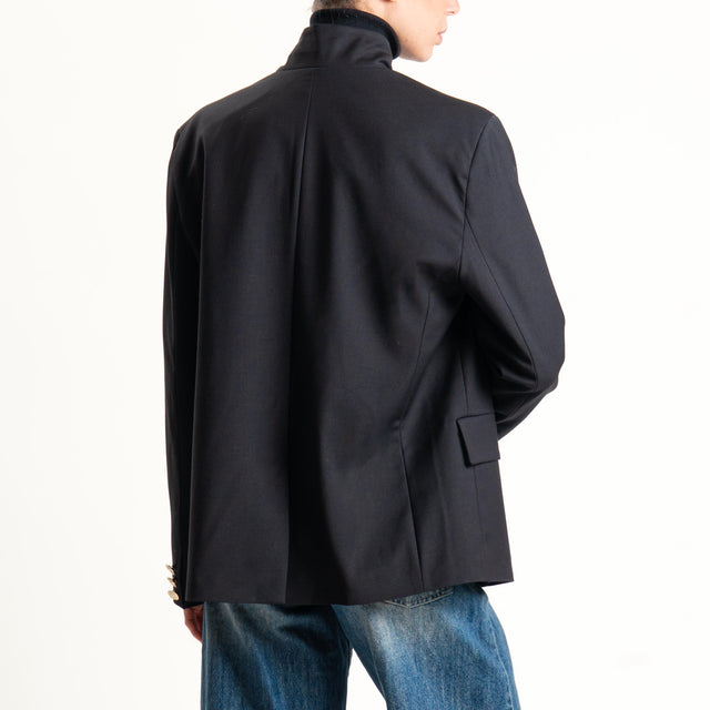 Motel-Giacca collo coreana spacco dietro - nero