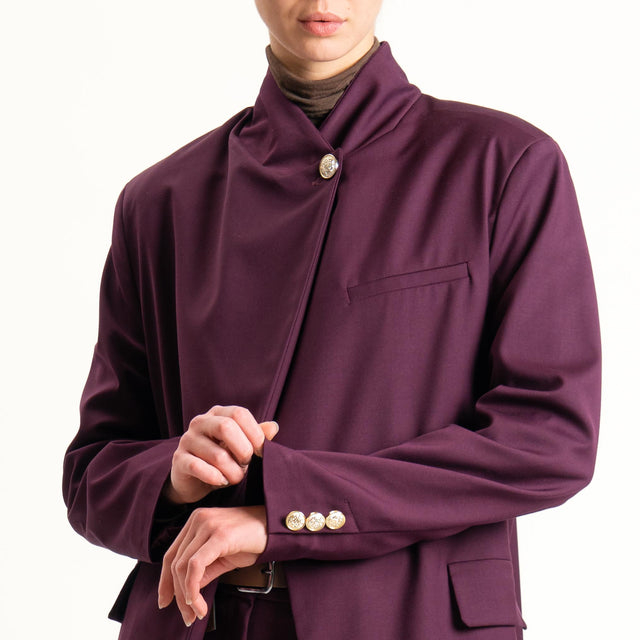 Motel-Giacca collo coreana spacco dietro - Bordeaux