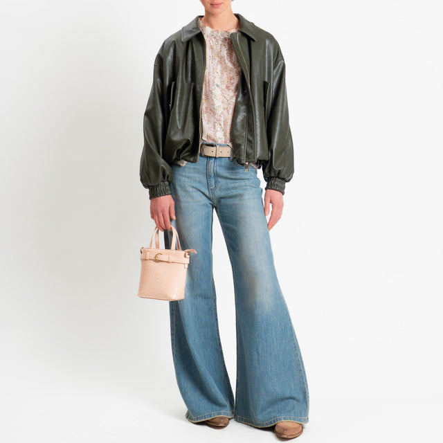 Motel-Bomber similpelle texture intrecciata - militare