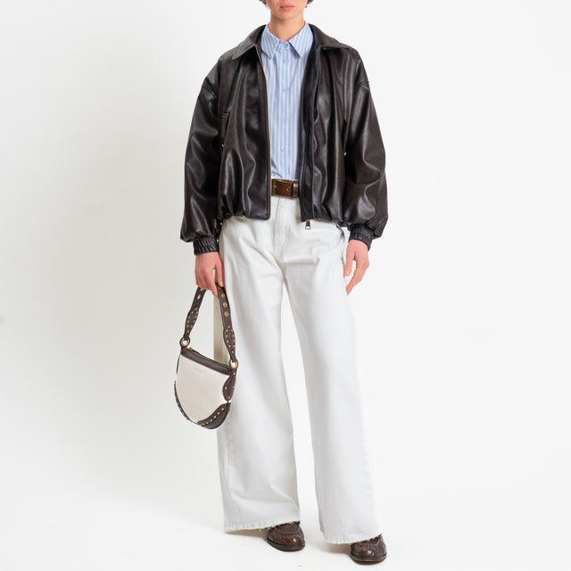 Motel-Bomber similpelle texture intrecciata - moro