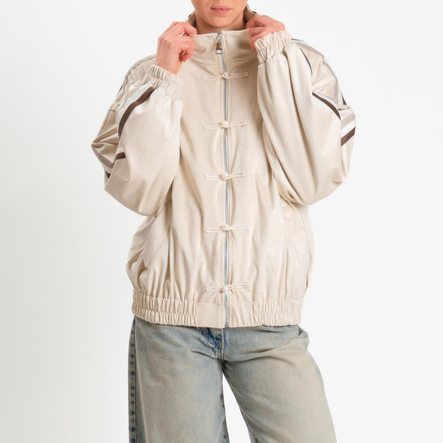 Motel-Bomber mandarin effetto suede - latte
