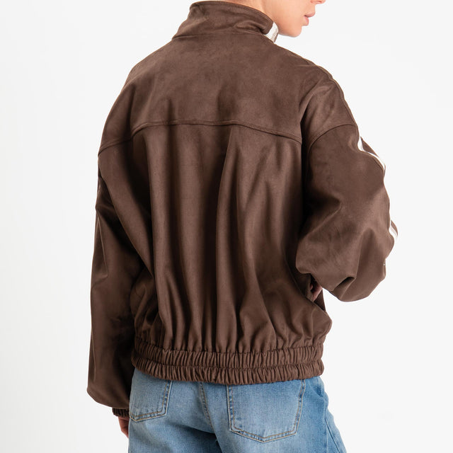 Motel-Bomber mandarin effetto suede - moro
