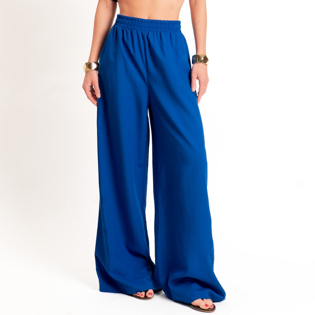 Motel-Completo top a fascia+pantalone misto lino - royal