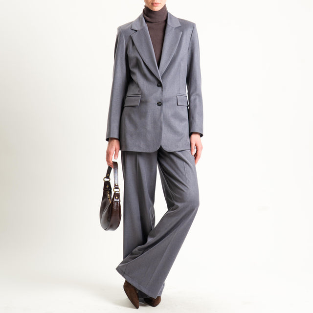 Motel-Pantalone elastico dietro con cintura - antracite