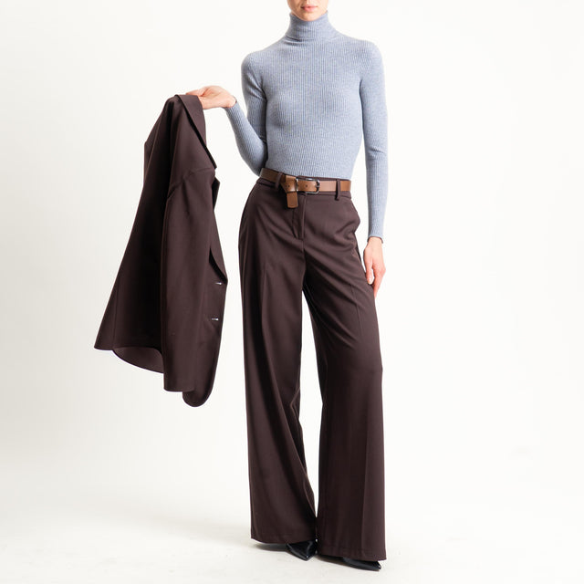 Motel-Pantalone elastico dietro con cintura - moro