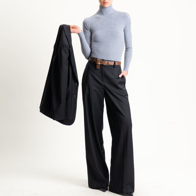 Motel-Pantalone elastico dietro con cintura - nero