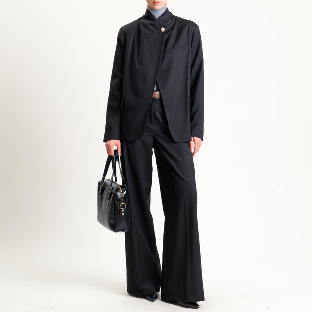 Motel-Pantalone elastico dietro con cintura - nero