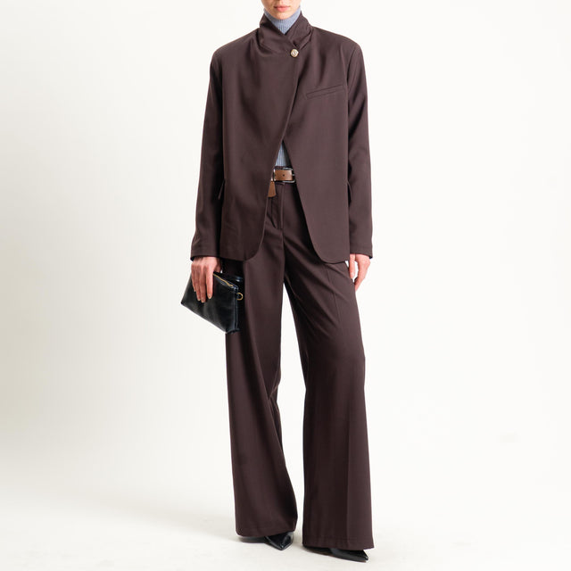 Motel-Giacca collo coreana spacco dietro - moro