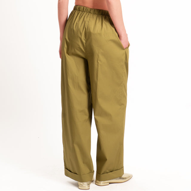 Motel-Pantalone popeline con coulisse - olio