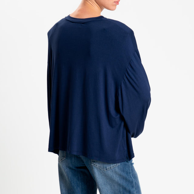 Motel-T-shirt over in jersey di viscosa elasticizzata con spalline - blu