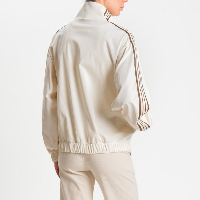 Motel-Felpa mandarin banda laterale - burro/moro