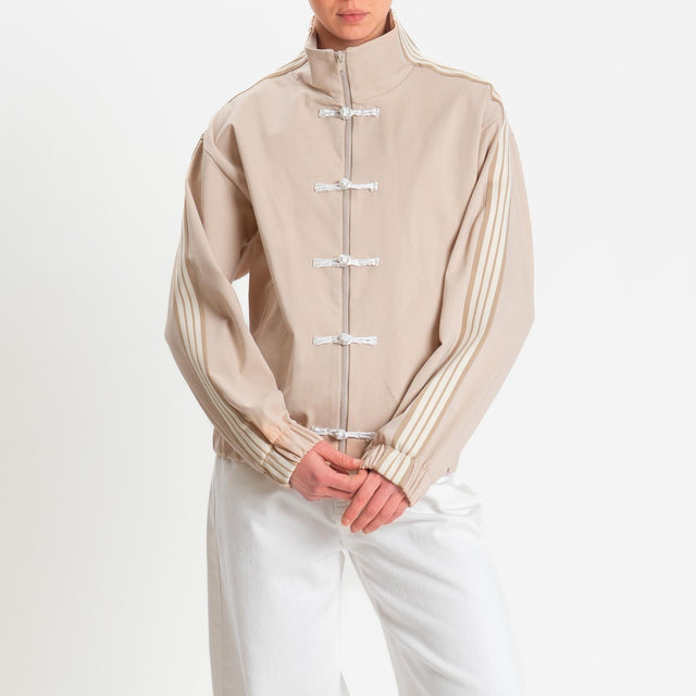 Motel-Felpa mandarin banda laterale - casha/burro