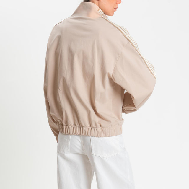 Motel-Felpa mandarin banda laterale - casha/burro