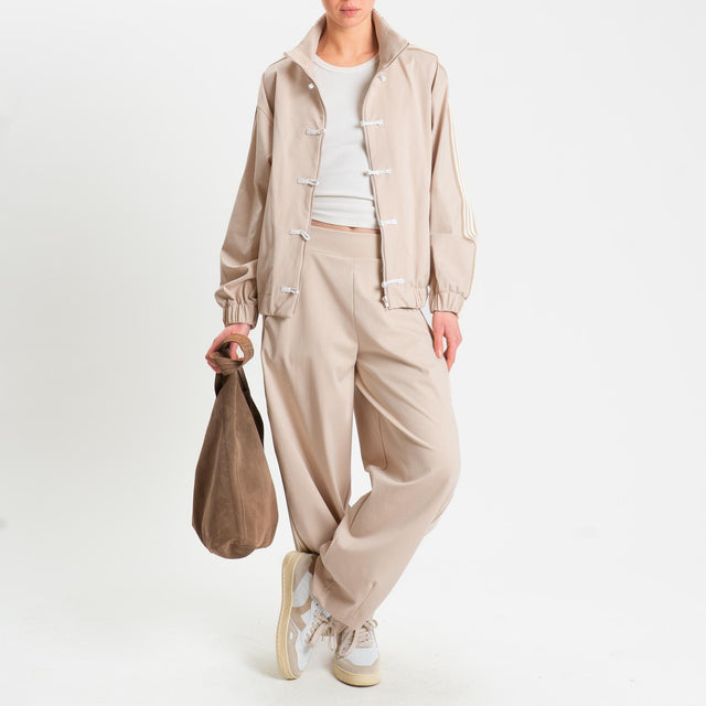 Motel-Pantalone barrel banda laterale punto milano - casha/burro