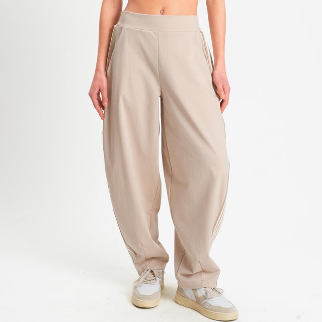 Motel-Pantalone barrel banda laterale punto milano - casha/burro