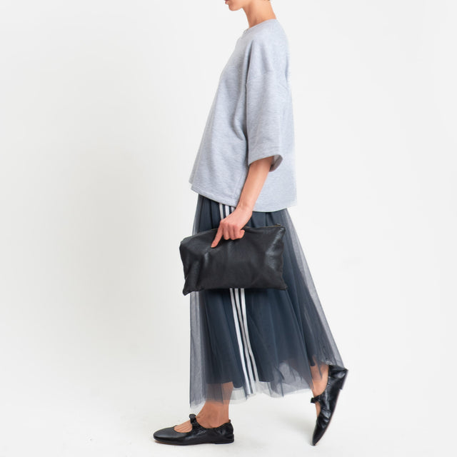 Motel-Gonna in tulle bande laterali - antracite