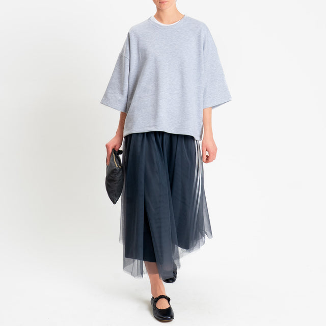 Motel-Gonna in tulle bande laterali - antracite