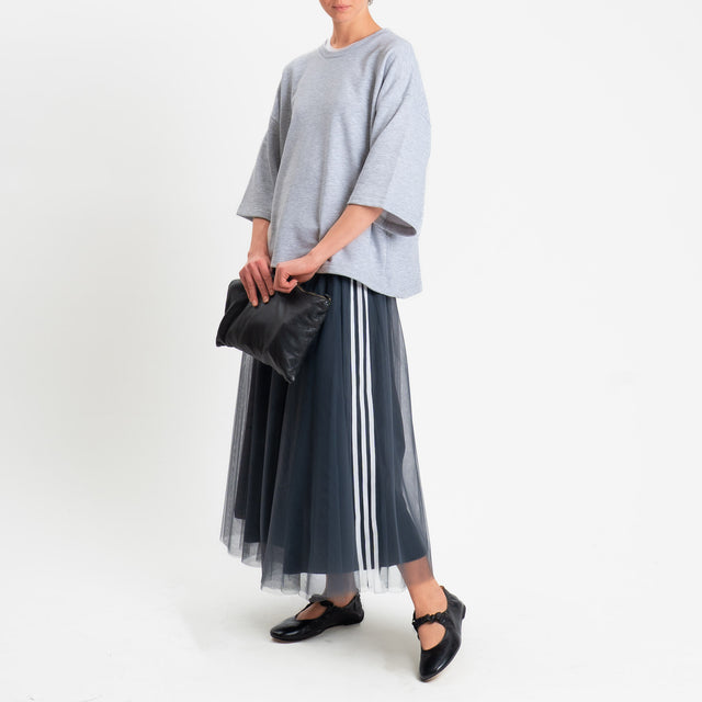 Motel-Gonna in tulle bande laterali - antracite