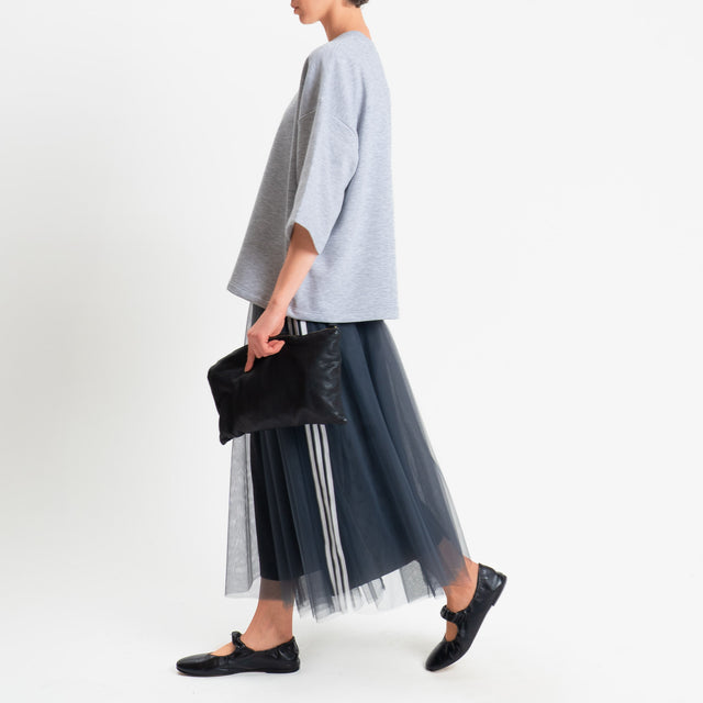 Motel-Gonna in tulle bande laterali - antracite