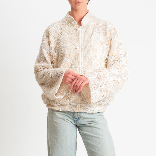 Motel-Bomber mandarin in pizzo macramè - burro
