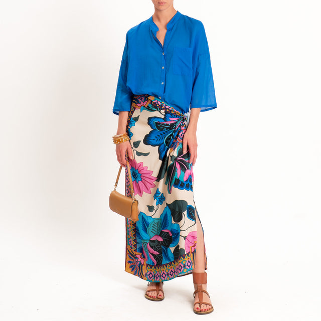 Motel-Gonna pareo fantasia - burro/royal/fucsia