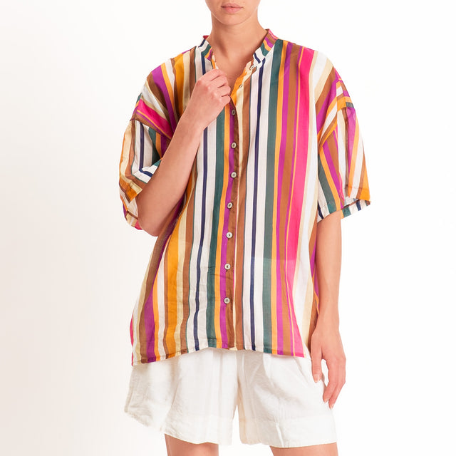 Motel-Camicia mussola a righe - multicolor